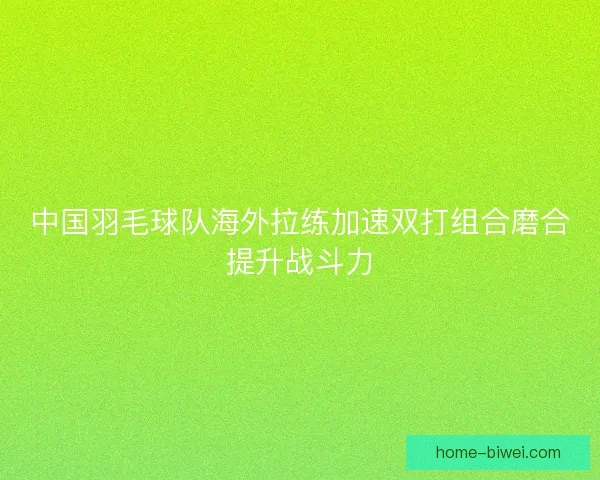 中国羽毛球队海外拉练加速双打组合磨合提升战斗力