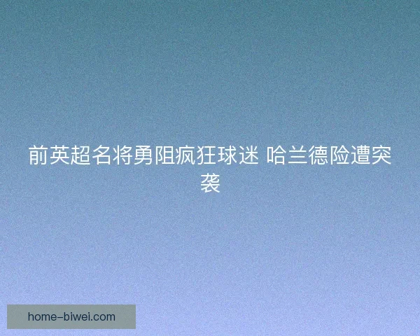 前英超名将勇阻疯狂球迷 哈兰德险遭突袭