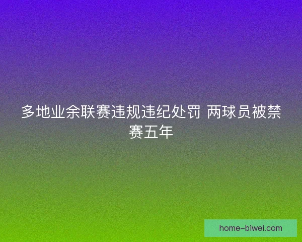 多地业余联赛违规违纪处罚 两球员被禁赛五年